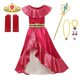 thumbnail image 3 of Disfraz de Princesa Elena de Avalor para niña, ropa de juego de rol de Anime de Disney, traje de Cosplay de Carnaval de Halloween, vestido largo con volantes rojos para niño, 3 of 5