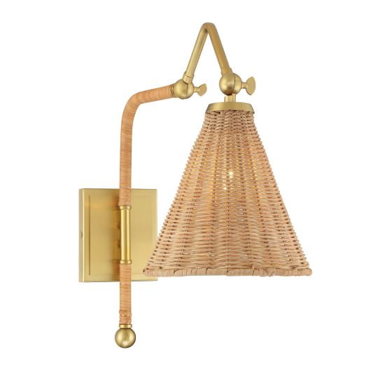 Savoy House 9-1499-1-322 Linell 1-Light Wall Sconce in Warm Brass