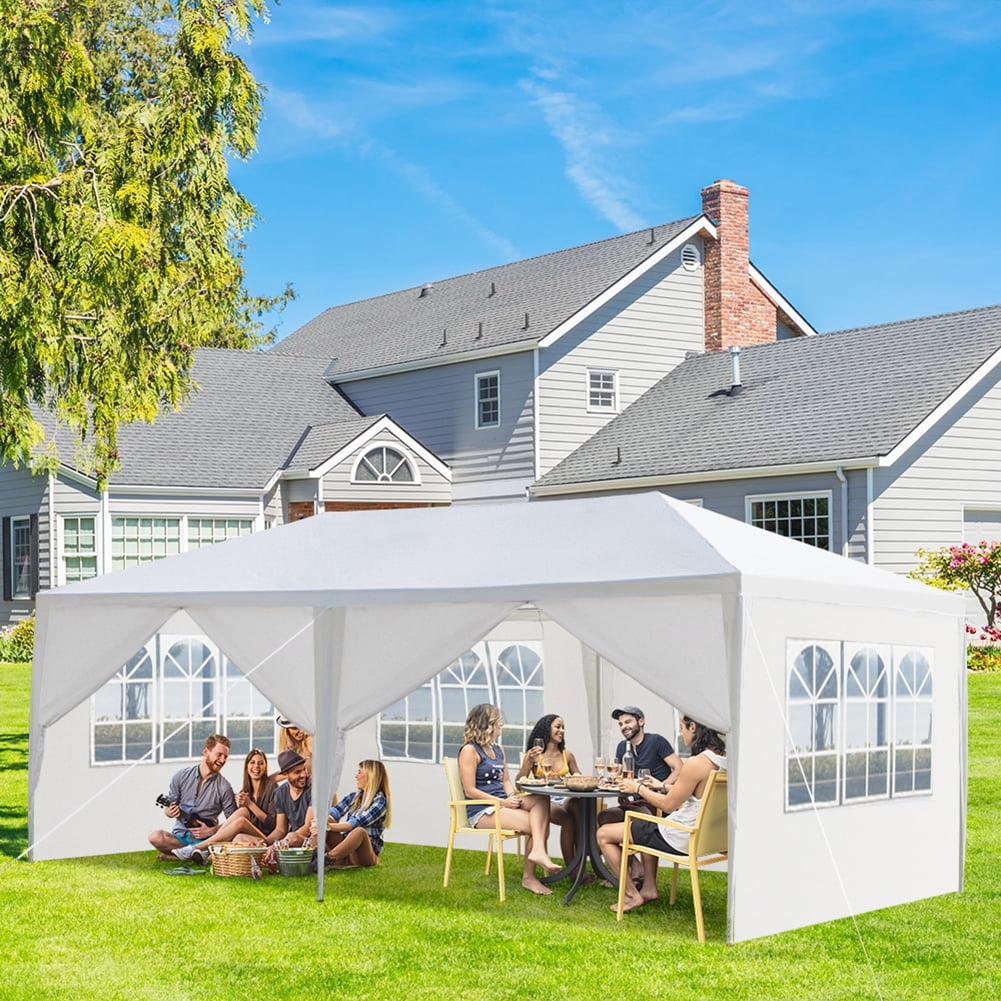 Kadyn 10'X20' Outdoor Canopy Tent, Waterproof Tent with 6 Removable Sidewalls, Wedding Party Tent for Outsides, White Kadyn 10'X20' Outdoor Canopy Tent, Waterproof Tent with 6 Removable Sidewalls, Wedding Party Tent for Outsides, White