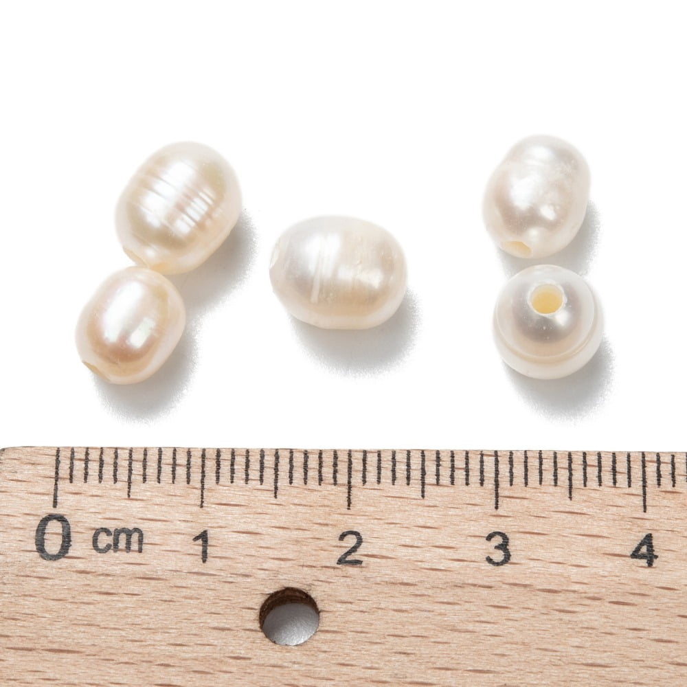 Grade B Natural Cultured Freshwater Pearl Beads Nice 10~12x8~9x8~9mm Hole: 2mm Rice White