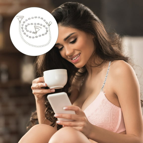 DRAFIDEEP Bra Straps Replaceable Imitation Pearl 1 Pair 18.1x0.7x0.2in