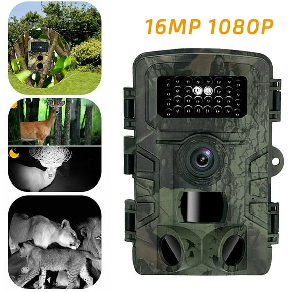 Outdoor Trail Cameras Night Vision 16MP 1080P for Hunting Wildlife & Home Surveillance