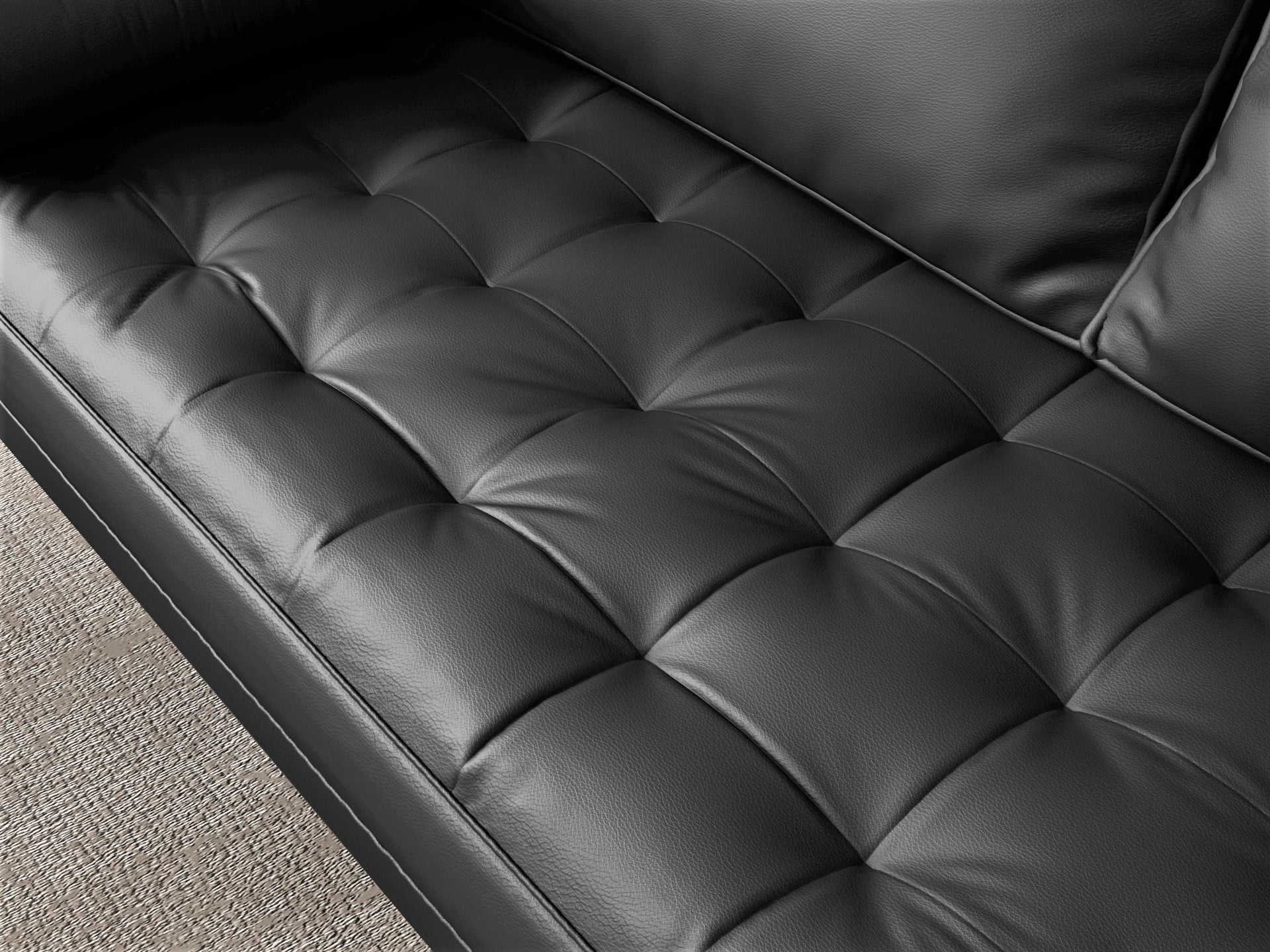 US Pride Furniture Mid-Century Gabler Loveseat in Faux Leather, Black