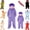 Purple, variant on Funny Big Mouth Monster Adult Onesie with Large Comb Prop, Silly Puppet Cosplay One Piece Pajamas, Oversized Fleece Sleepwear for Parent & Little One