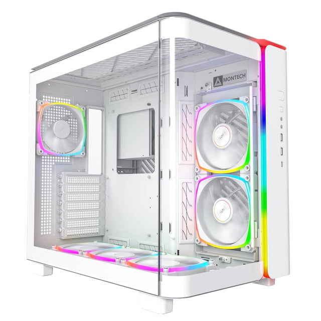Gabinete gamer para PC Montech King 95 PRO de doble cámara, blanco