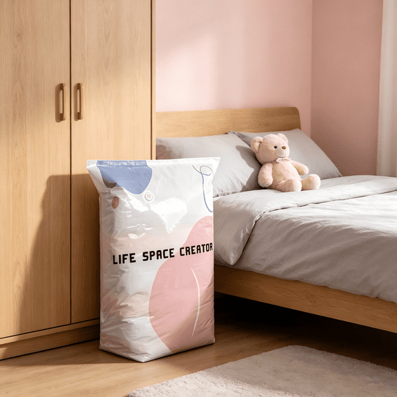 WEEEANT Life Space Creator Vacuum Compression Storage Bag No Pump Needed for Bedding 39x31x12 in Space Saving Home Organization Bag