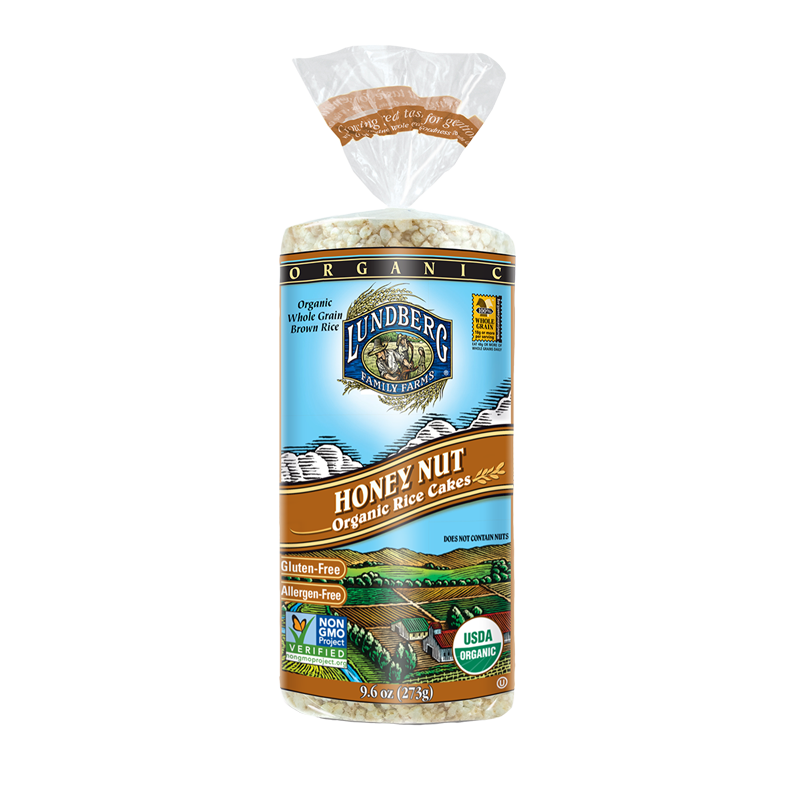 Lundberg Organic Honey Nut Rice Cakes, 9.5 oz, (Pack of 12) Walmart
