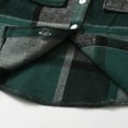 thumbnail image 4 of MEZZALL Toddler Boys Girls Shirt Coat Jacket Plaid Long Sleeve Kids Lapel Button Tops Outwear Versatile Dailywear, Dark Green, 5-6 Years, 4 of 6