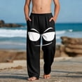 thumbnail image 2 of Boys Lounge Pants Funny Face Graphic Sweatpants Soft Stretchy Fabric with Pockets Black (Size 4-14),Size 4 T, 2 of 9