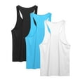 thumbnail image 2 of Coshow 3 Pack Men's Casual Tank Tops Cotton O-neck Lightweight Comfort sleeveless T-Shirts, 2 of 5