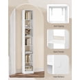 thumbnail image 6 of Hzuaneri 7-Tier Bookcase, Narrow Bookshelf, Tall Skinny Display Bookcase with Cube Storage, Adjustable Shelves, for Living Room, Office, Study, Bedroom, White, 9.4 x 11.8 x 84.3 inch, 6 of 8