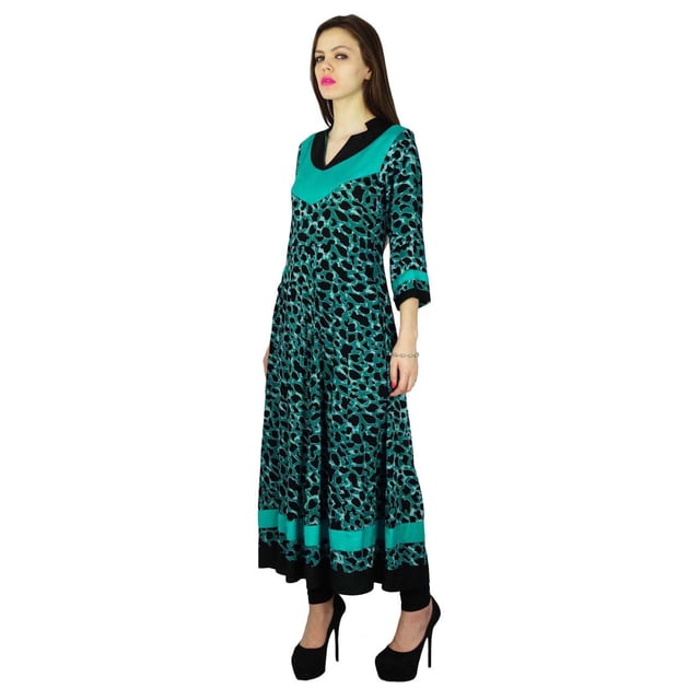 Phagun Kurti Indienne Imprimé Camouflage Kurta Femme Tunique Décontractée