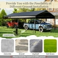 thumbnail image 6 of 13x26.5 FT Heavy Duty Metal Carport, Outdoor Garage Car Shelter with Galvanized Metal Roof and Reinforced Steel Frame, Weather-Resistant Canopy for Car, Boats and Truck, Dark Gray, 6 of 9