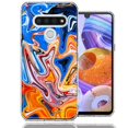 thumbnail image 1 of MUNDAZE For LG K51 Blue Orange Abstract Design Double Layer Phone Case Cover, 1 of 2