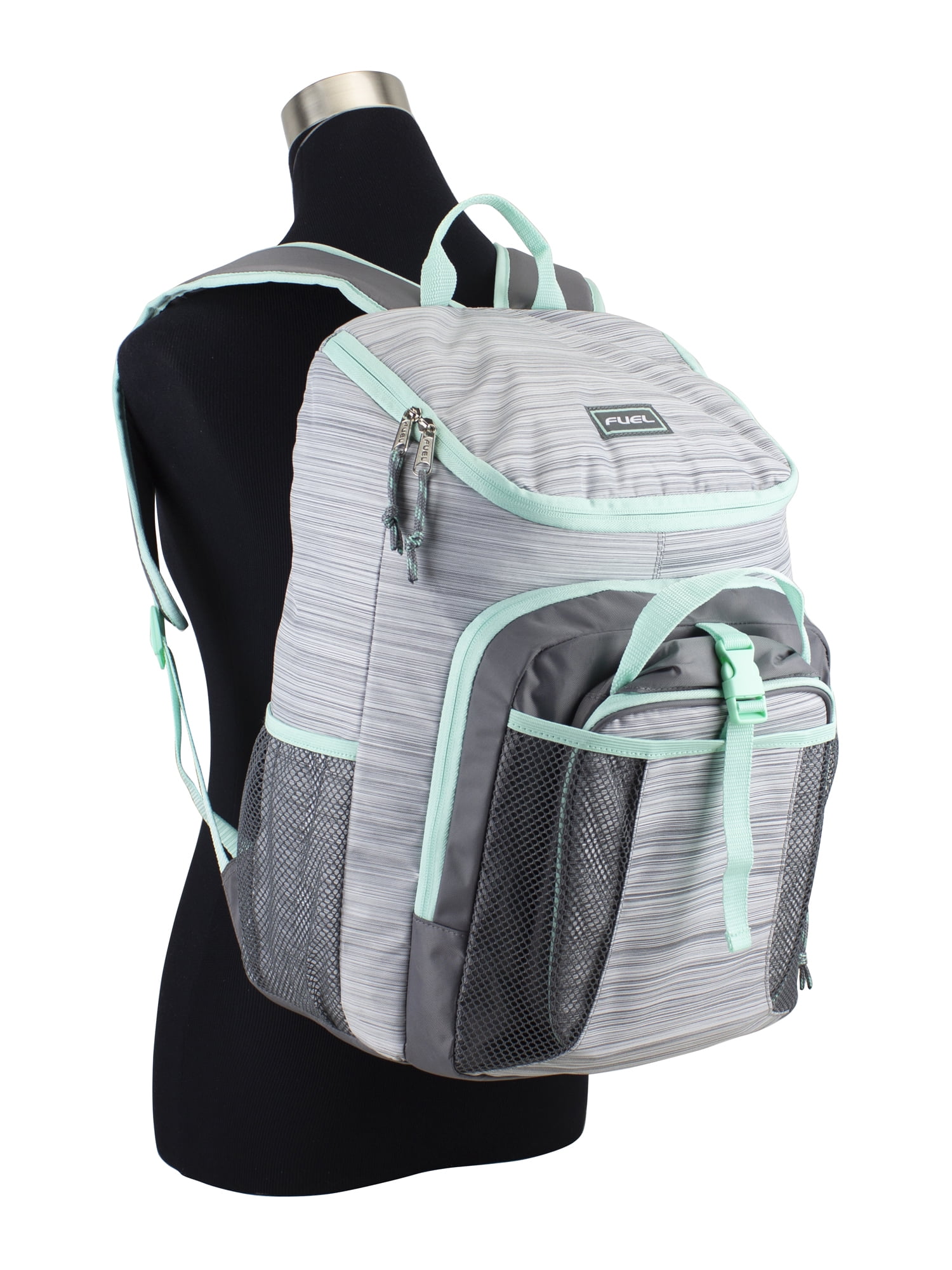 Fuel Unisex Top Loading Backpack and Lunch Bag Set, 2-Piece, Ash Gray