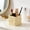 Beige, variant on Ceramic Cheese Jar, Decorative Desktop Organizer, Multi-purpose Pen Holder & Makeup Storage, Stylish High-Appearance Container for Home Office Vanity