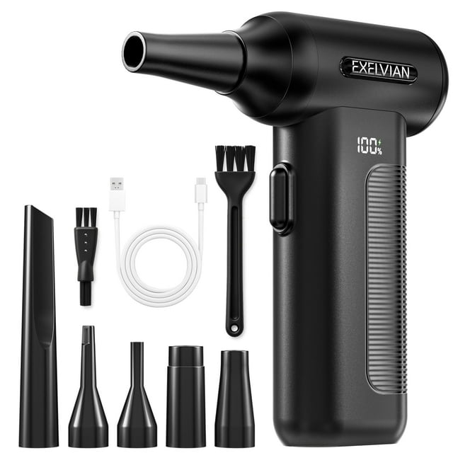 Soplador de aire comprimido EXELVIAN 150000 RPM 10000 mAh con LED