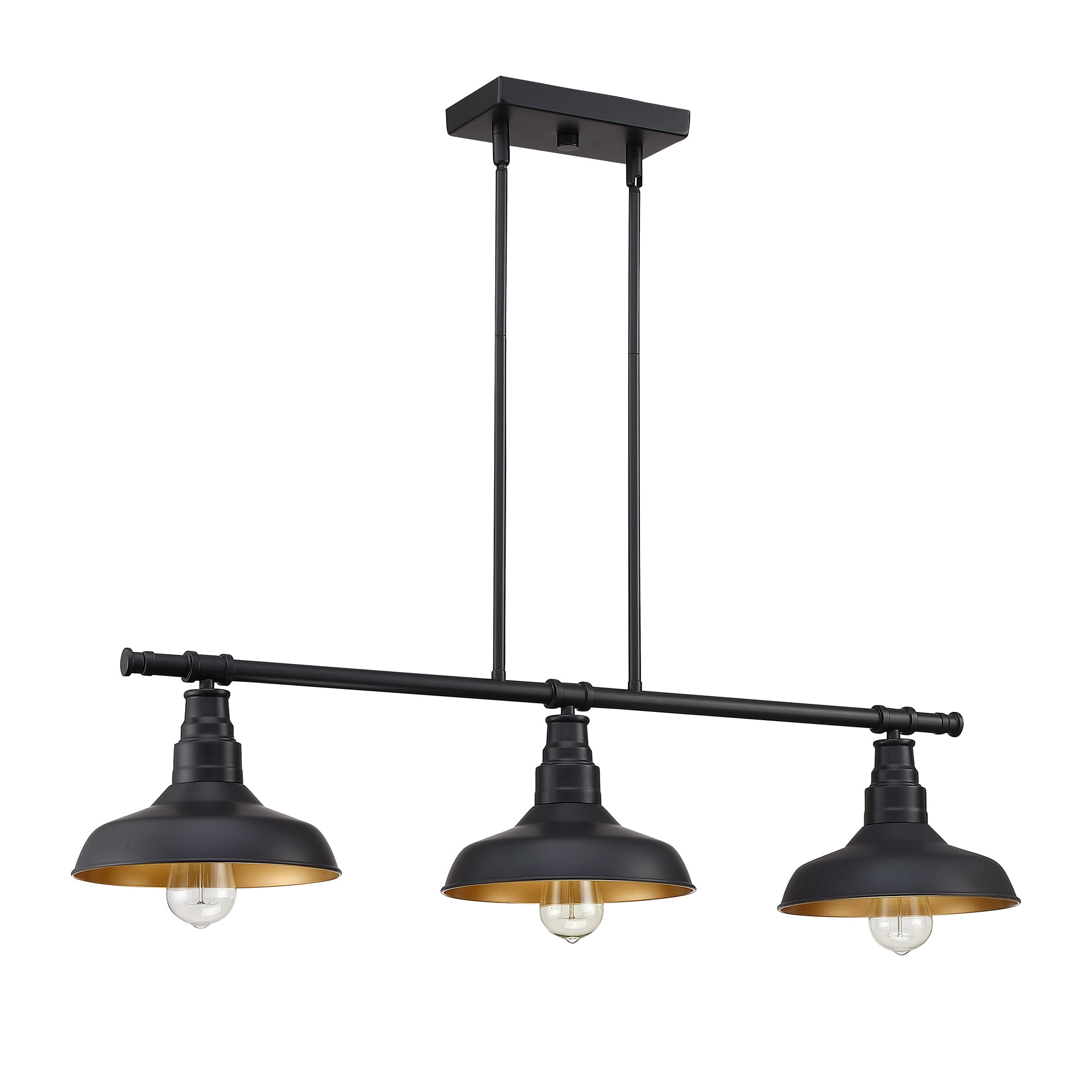 Modern Pendant Lighting for Kitchen Island Industrial Matte Black Ceiling Mount Light Fixture for Living Room, Dining Table, Bars E26