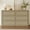 Amber Oak, variant on SICOTAS 78.5" Wide 9 Drawer Modular Rattan Dresser for Bedroom, Oversized Dresser with Adjustable Feet&Sturdy Legs Base, Sand Oak