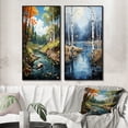 thumbnail image 1 of Designart "Serenity Falls Birch Woods I" Tree Birch Framed Wall Art Set Of 2 - Green Floral Frame Gallery Set For Office Decor, 1 of 6