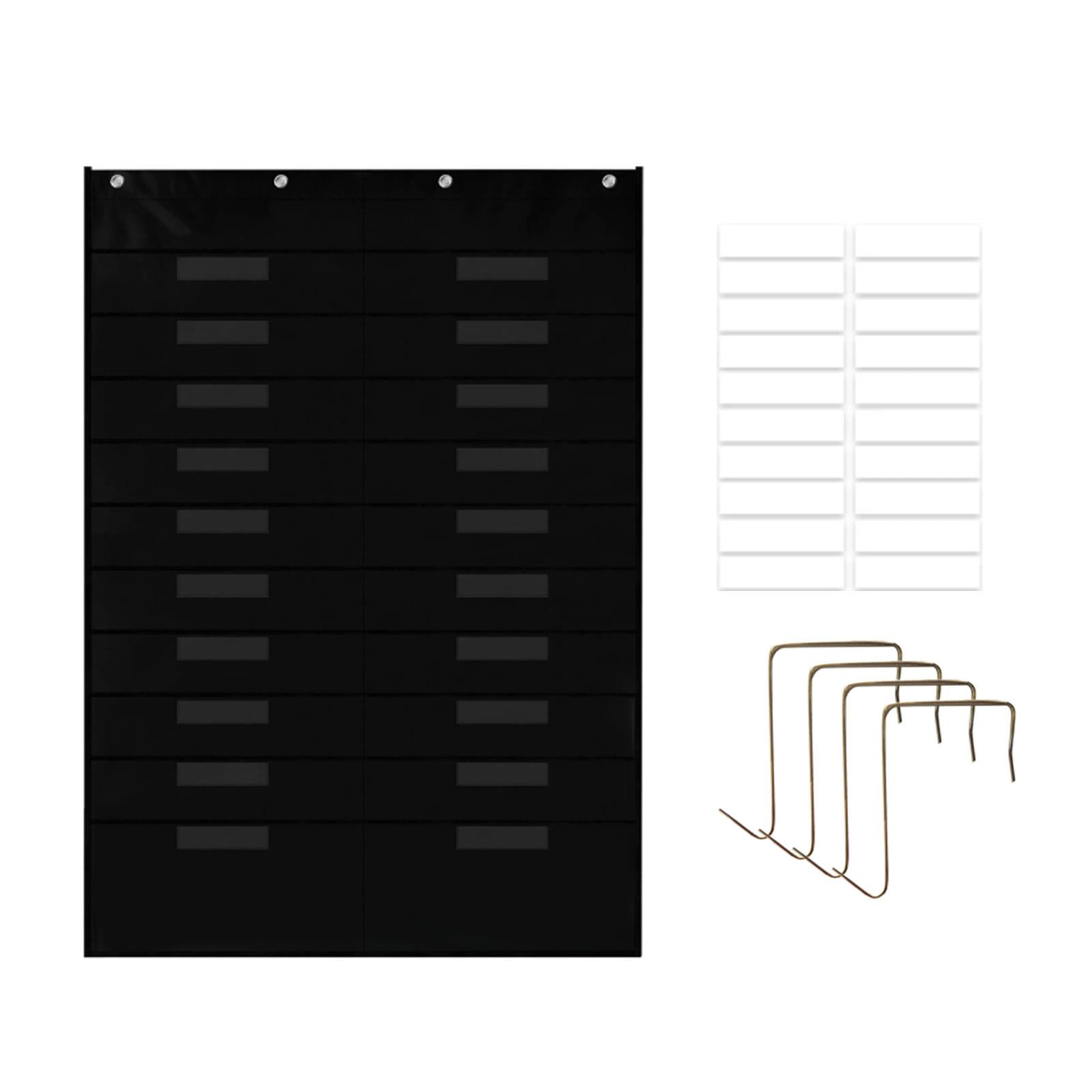 Miulika Hanging Wall File Organizer Hanging File Folder Organizer Oxford Cloth 20 Pockets Pocket Chart for Notebooks School Classroom