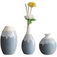 thumbnail image 1 of Ceramic Flower Vase, Blue Ceramic Vase Set of 3, Small Decorative Vase, Unique Glazed Design Vases, Modern Flower Vase for Home Decor, Centerpieces, Living Room, Kitchen, Wedding, 1 of 6