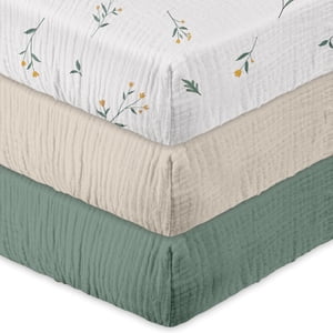 Gllquen Baby Mini Crib Fitted Sheets, 3-Pack
