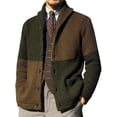 thumbnail image 1 of MAWCLOS Mens Outwear Open Front Cardigan Sweater Long Sleeve Sweaters Knitted Outdoor Color Block Cardigans Army Green XL, 1 of 6
