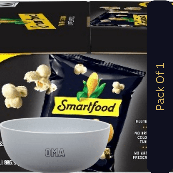 Smartfood White Cheddar Cheese Popcorn, Classic Air-Popped Snack, 0.625 oz., 50 pk. With White Bowl By OMA