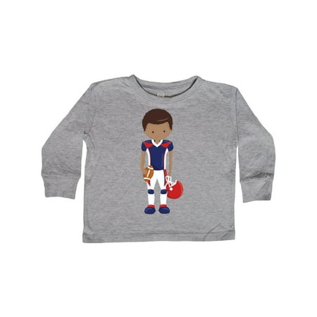 

Inktastic African American Boy American Football Rugby Gift Toddler Boy Girl Long Sleeve T-Shirt