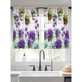 thumbnail image 2 of Spring Purple Flowers Sheer Curtains 45 Inch Length 2 Panels Set Window Treatments, Botanical Vases Pots Floral Wooden Rod Pocket Semi Curtains for Living Room/Bedroom/Kitchen Décor, 104"W x 45"L, 2 of 7