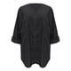 thumbnail image 4 of ICHUANYI Clearance Women's Fashion Solid Color Tops Long Sleeved Loose Cotton And Linen Loose Shirt Blouse V-Neck Casual Tops(Black, XXL) ICHUANYI WER2023081009187, 4 of 6
