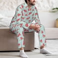thumbnail image 7 of Yiaed Watermelon Print Men’s Pajamas Set - Long Sleeve Button Down Sleep Shirt and Pajama Bottoms Sleepwear Set Mens Pjs Sets Men's Pajama Bottoms-Medium, 7 of 7