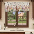 thumbnail image 6 of Beige Easter Curtain Valances for Windows, Kitchen Valance Window Treatments Panel 2 Pack, Spring Watercolor Vintage Tulip Flower Plant Rod Pocket Short Curtains for Bathroom Bedroom 60 x 18 Inch, 6 of 8