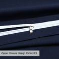 thumbnail image 5 of REGALWOVEN 1800 Microfiber Breathable Zippered Pillowcases Set of 2, Queen Navy, 5 of 7