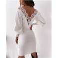 thumbnail image 2 of Elegante vestido de encaje con espalda descubierta para mujer, vestido Sexy de Color sólido, Espalda descubierta, vestido de fiesta informal, 2 of 5