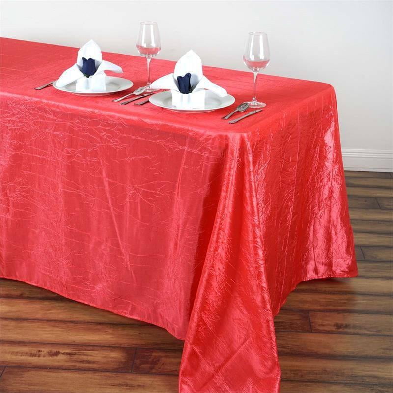 Efavormart 90x132" Crinkle Taffeta Rectangle Tablecloths for Kitchen Dining Catering Wedding