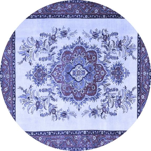 Ahgly Company Indoor Round Persian Blue Traditional Area Rugs, 4' Round