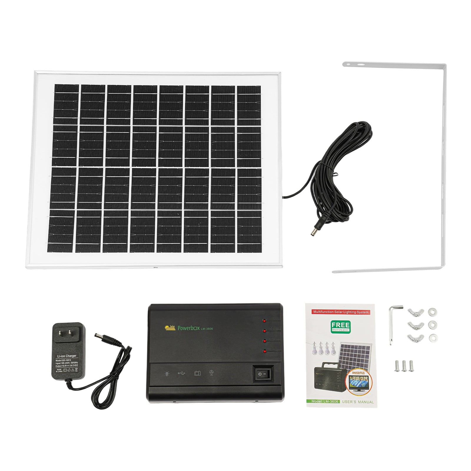 Solar Inverter Power Generator Solar Generator with Bulbs Battery Powered