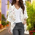 thumbnail image 2 of Ketyyh-chn99 Cardigan for Women Open Front Lace Cardigan Floral Crochet Shrug Cover Ups Beige,M, 2 of 4