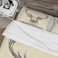 thumbnail image 4 of Designart 'Engrave deer illustration' Sketch Animals Duvet Cover Set, 4 of 4