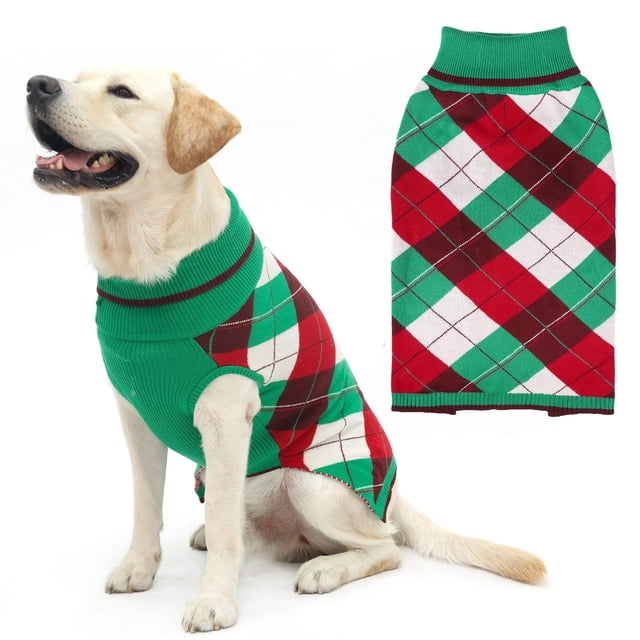 Jersey para perro KOOLTAIL, clásico, a cuadros, cuello alto, cálido, invierno