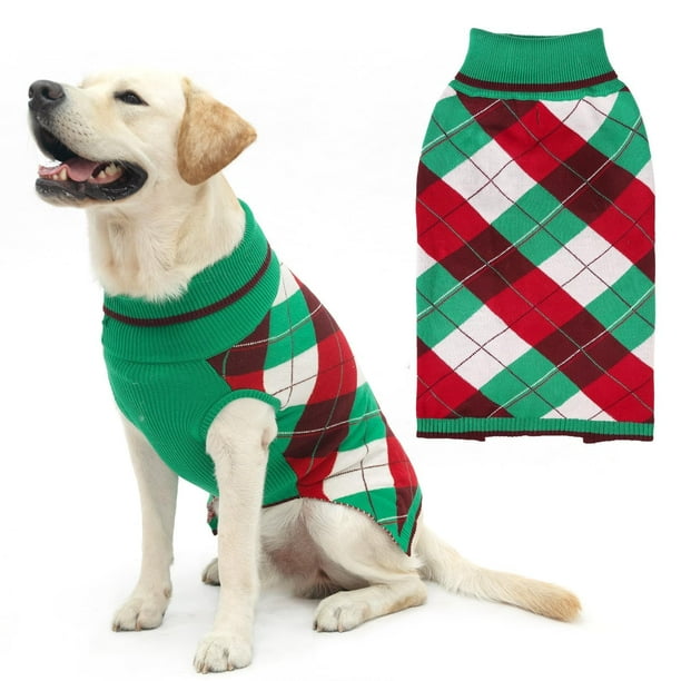 Jersey para perro KOOLTAIL, clásico, a cuadros, cuello alto, cálido, invierno