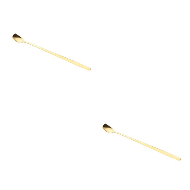 Ounissouiy Cucharadita de mango largo, cuchara de café de acero inoxidable 304, helado, postre, té, cuchara agitadora para accesorios de cocina, Type3 NO3 Ounissouiy CBP053025