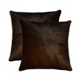 thumbnail image 3 of Natural Home Decor Torino Cowhide Pillow | 2-Piece CHOCOLATE 18"x18"x5", 3 of 5