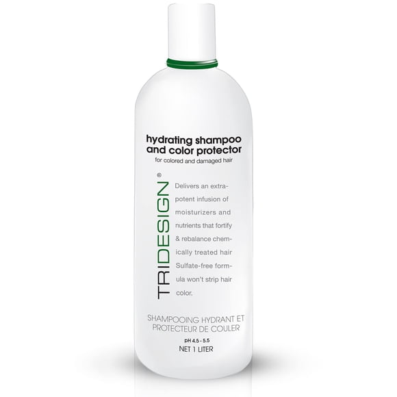 Champú hidratante TRI Design para cabello tratado con color, sin sulfatos ni parabenos, tratamiento para el cuidado del color, champú concentrado para el color del cabello, limpia suavemente, 33,8 onz