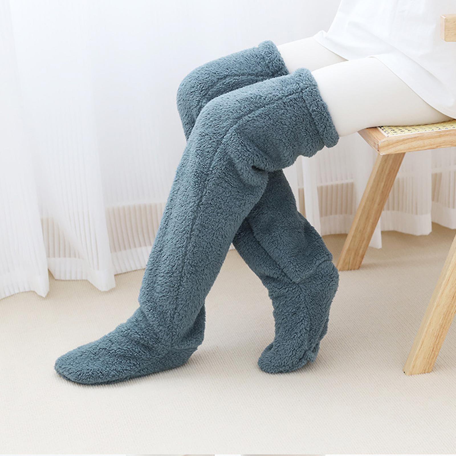 Chaussettes Antidérapantes Hautes Femme - Chaussettes Pilates Yoga Chaudes En Coton Sport Thermique