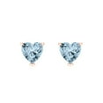 thumbnail image 3 of 1.0 Ct Heart Cut Studs Natural Swiss Blue Topaz 14K Rose Solid Solid Gold Everyday Dainty Earrings Screw Back, 3 of 7