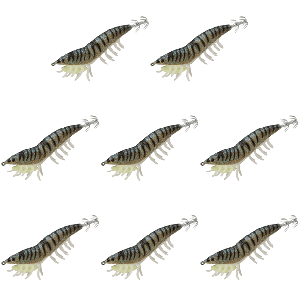 Señuelo Luminoso para Pesca Mar Camarón Patas Blandas Anzuelos Calamar Cebo ()