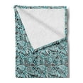 thumbnail image 2 of Blue Paisley Soft Flannel Fleece Blanket, Flower Elements with Traditional Buta Ornaments Leave Like Motifs, Cozy Plush for Indoor and Outdoor Use, 60" x 80", Dark Brown and Sea Blue, by Ambesonne, 2 of 5